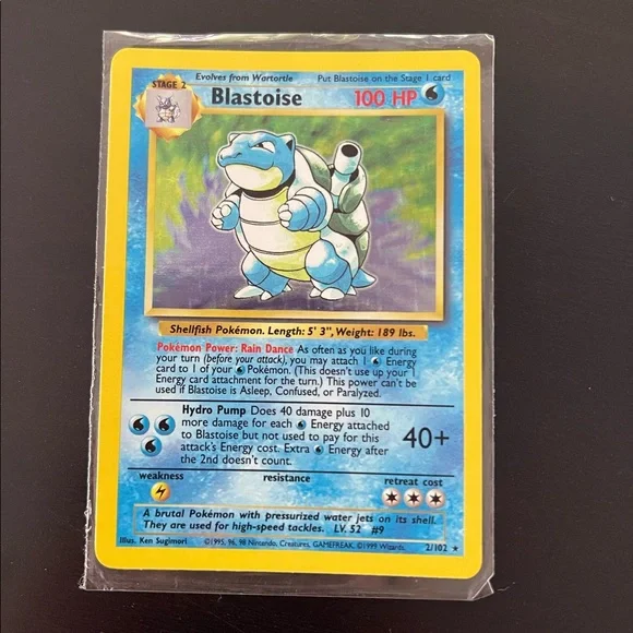 Pokemon | Toys | Blastoise Pokmon Holographic Card Card Has Lived In Sleeve  | Poshmark